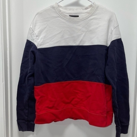 American Eagle Outfitters Sweater Apres Active Pullover Crew Multi Color Block - Picture 1 of 2